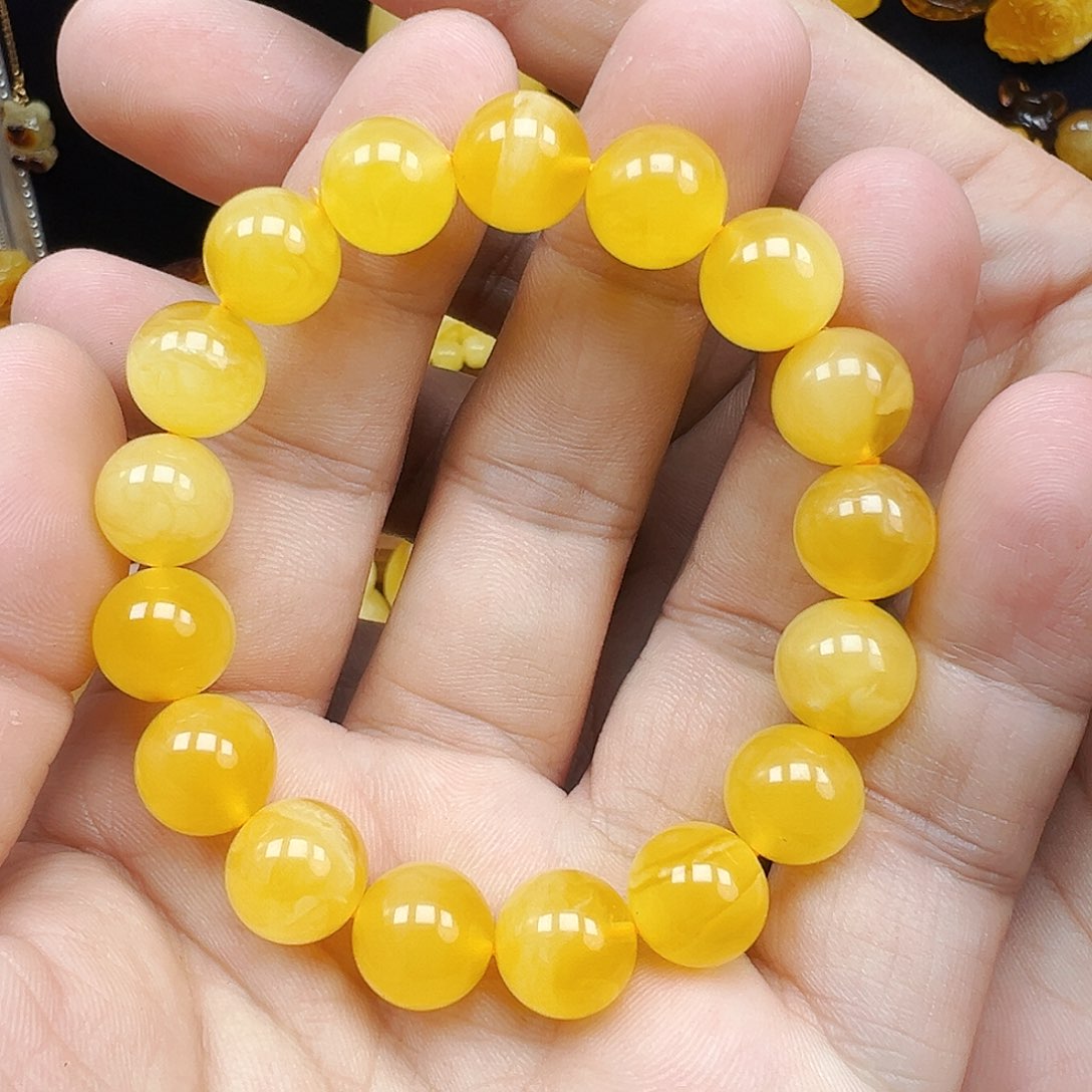 蜜蜡未镶嵌珠宝奇石焦皮料单圈12.2mm，16.8克