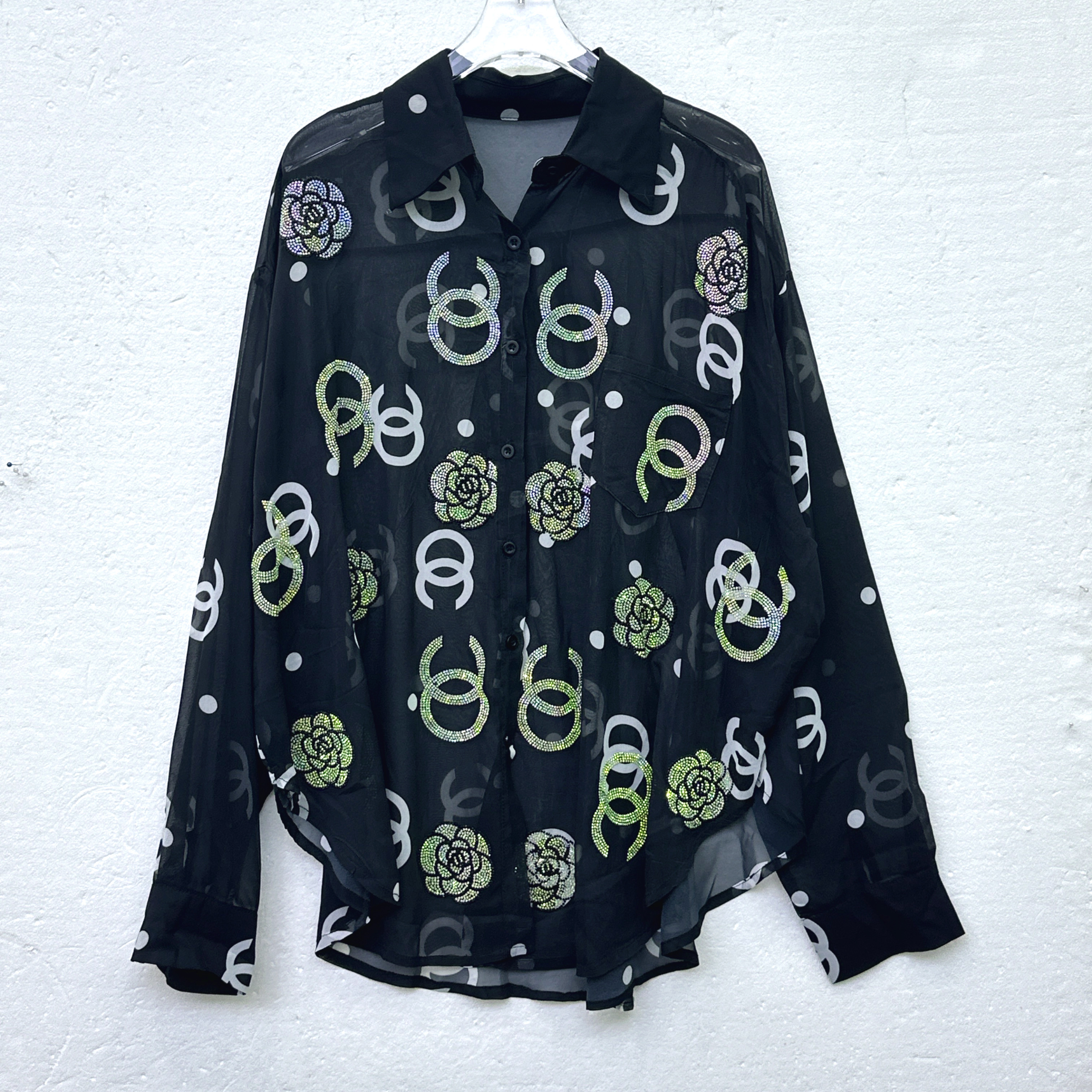 丽丽家 韩版设计图案休闲百搭开衫上衣