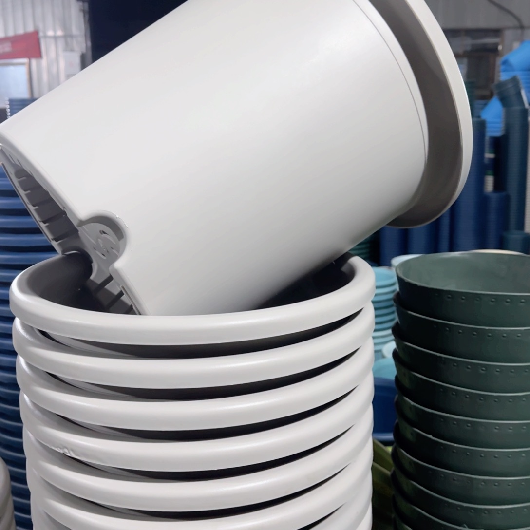 树脂四季盆8#无拖灰白微瑕3