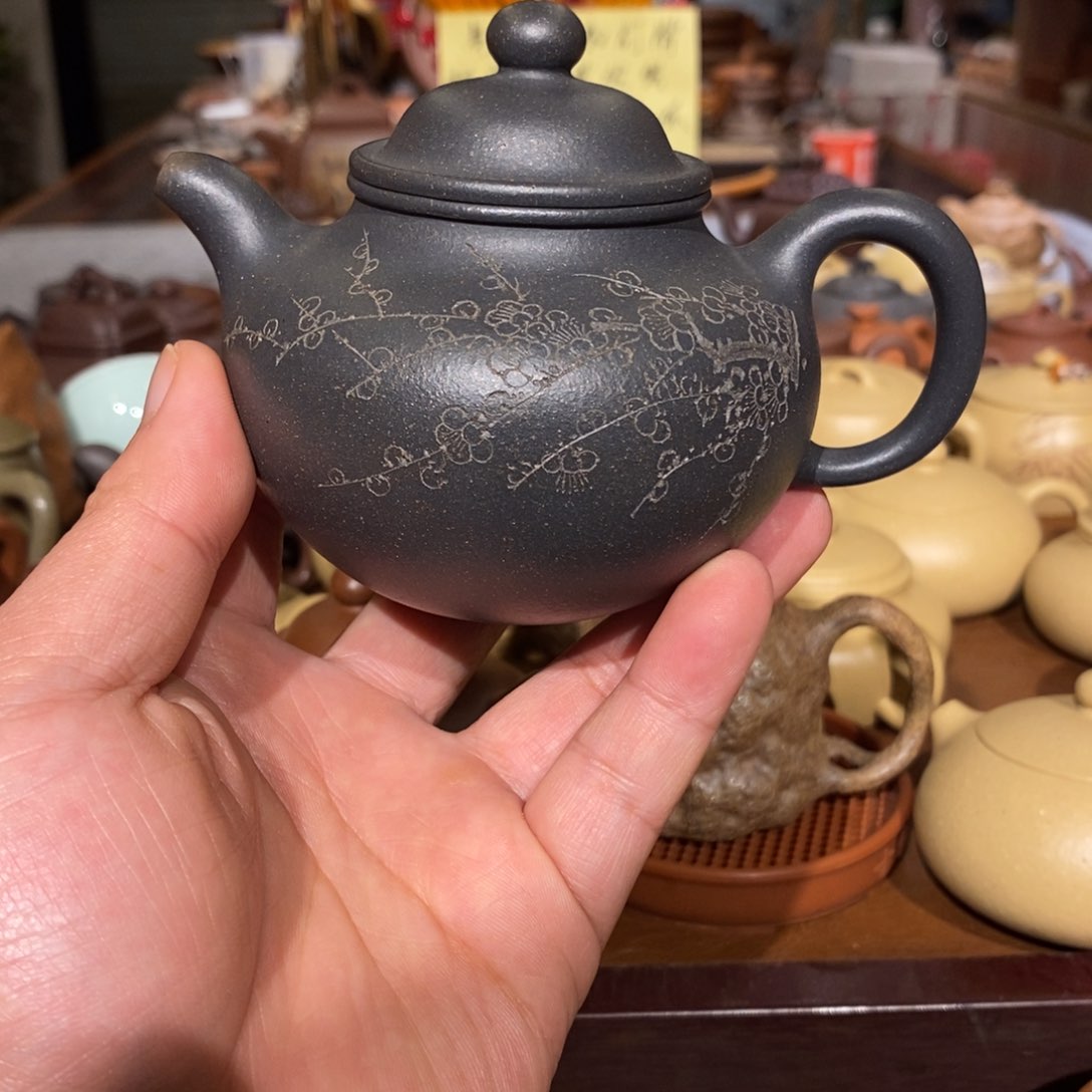 紫砂茶壶零添加降坡柴烧窑变掇球240cc