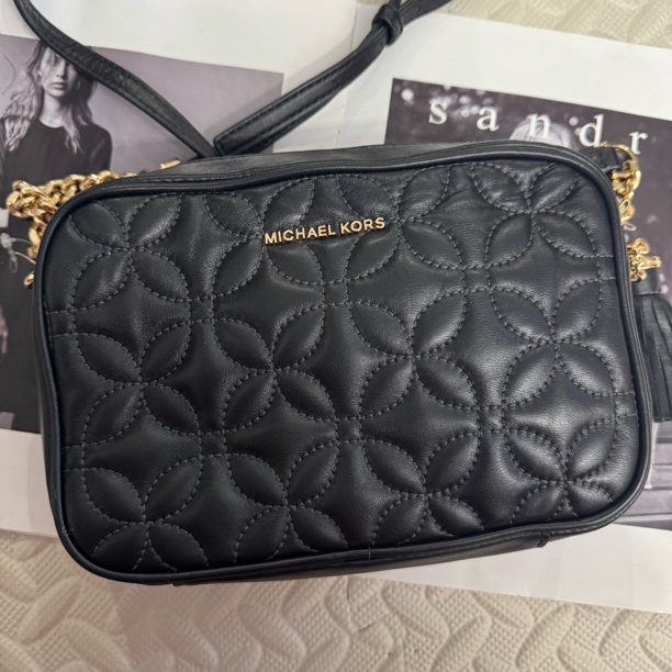 99新 MICHAEL KORS/迈克高仕 大麦中古/MK/黑色流苏相机包斜挎包/