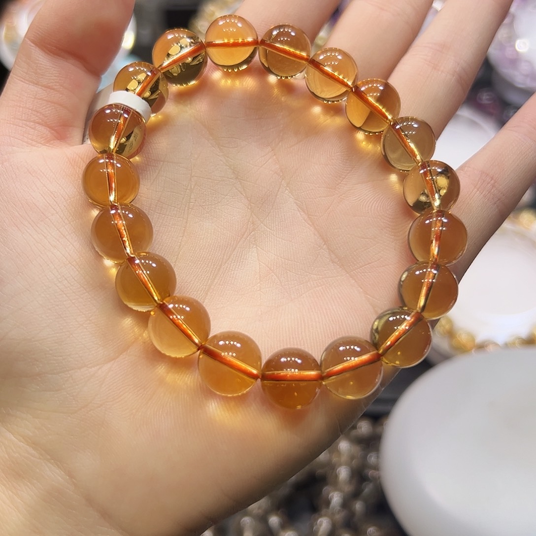 水晶未镶嵌手链巴西暴力黄水晶11+