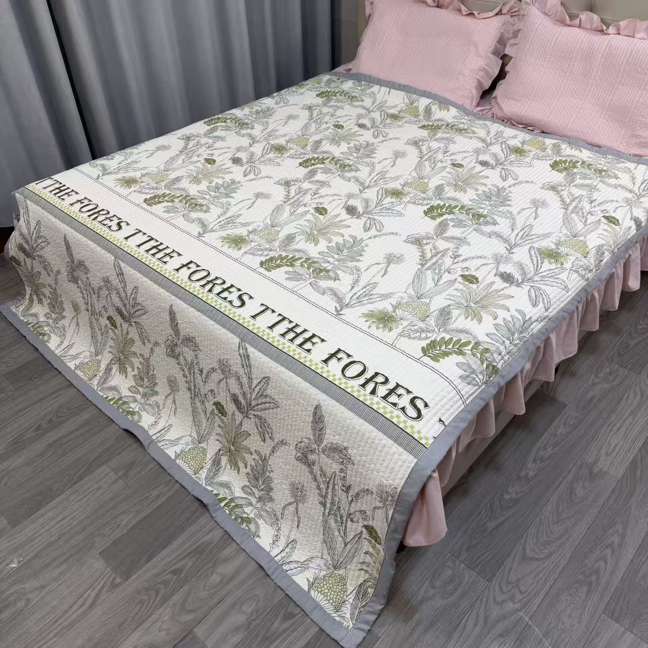 【森林物语】高端轻奢A类四季水洗棉绗缝床盖防滑防溜榻榻米炕单