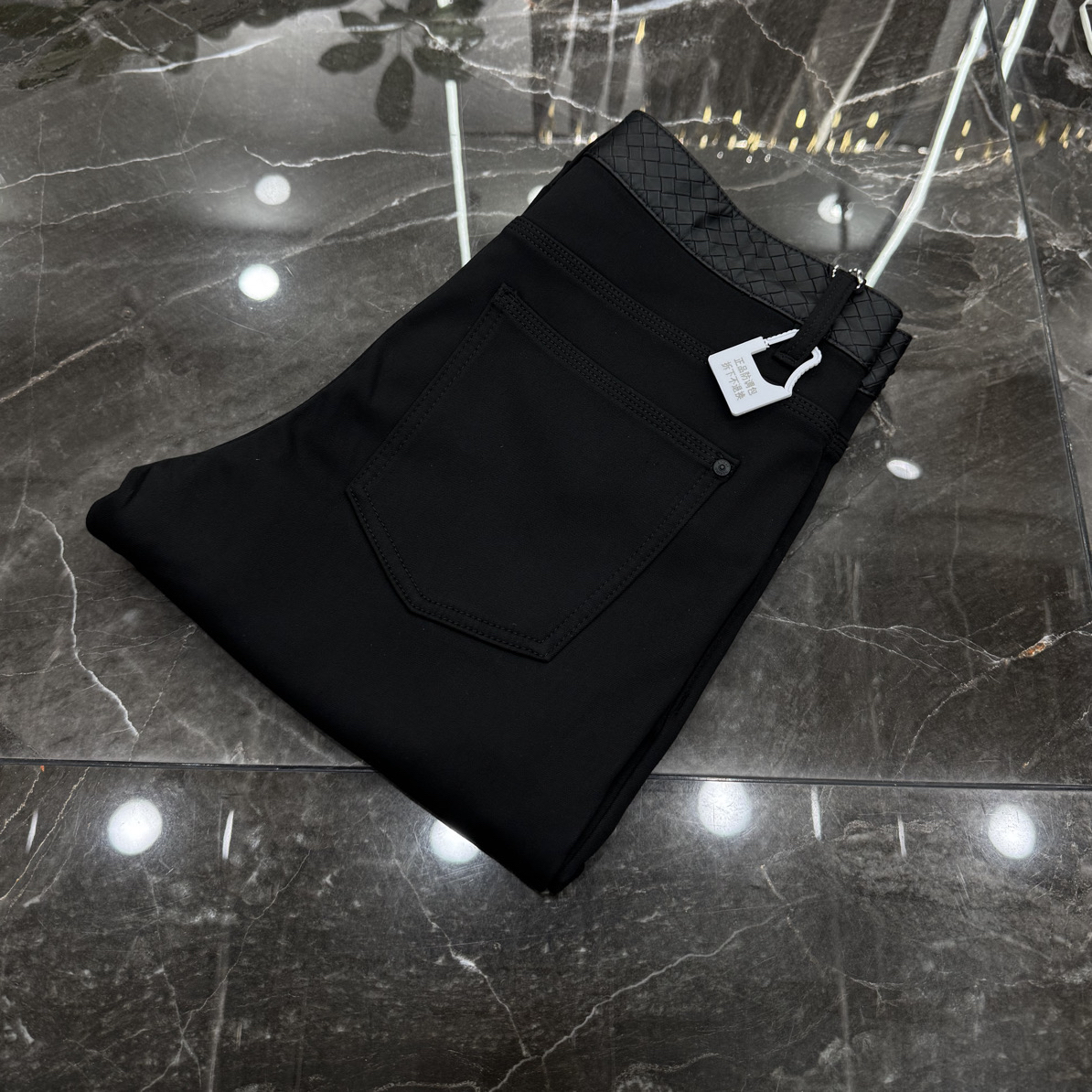 【加绒】秋冬男士直筒加绒牛仔裤高弹防褪色拼皮腰百搭宽松直筒牛仔