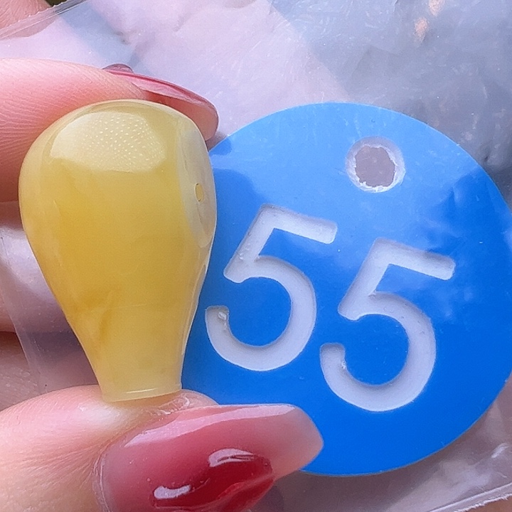 蜜蜡裸石未镶嵌微冰片 14.3mm 三通