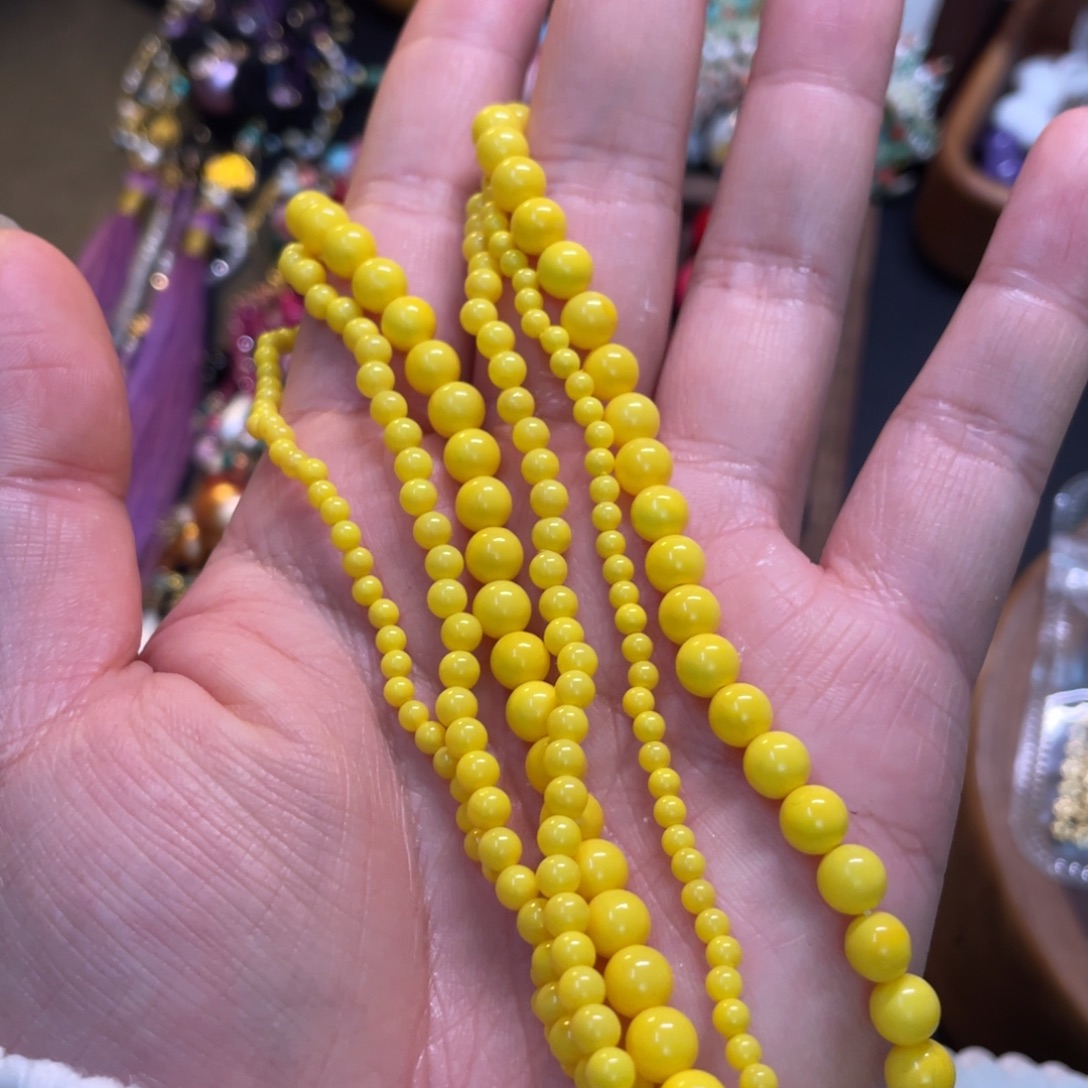 鸡油黄3条 手工diy半成品散珠