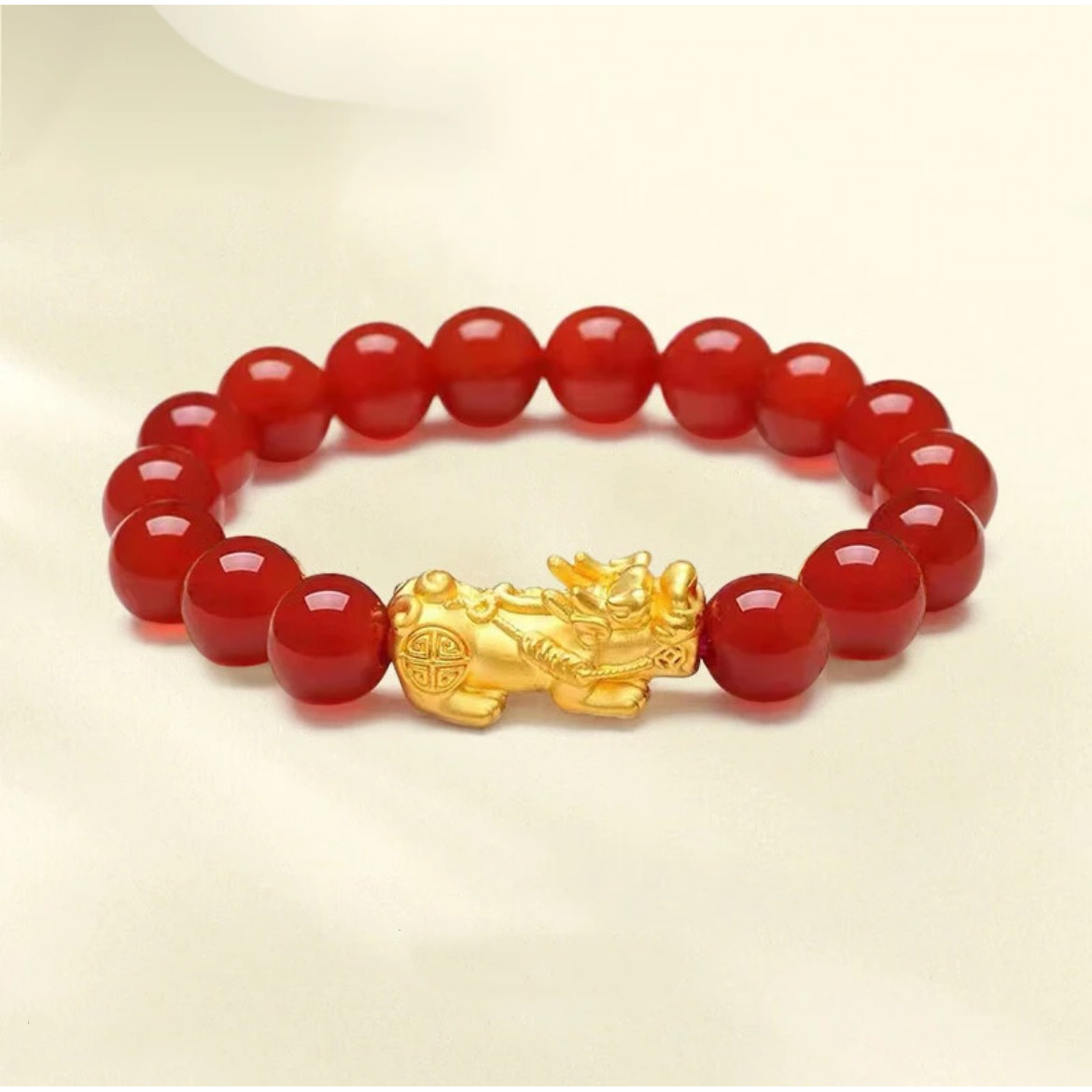 【大器甄选】足金红玛瑙貔貅气质手串