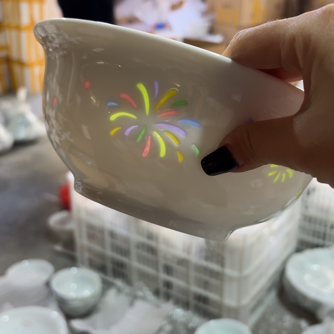 白瓷景德镇8英寸烟的花汤碗一个好的