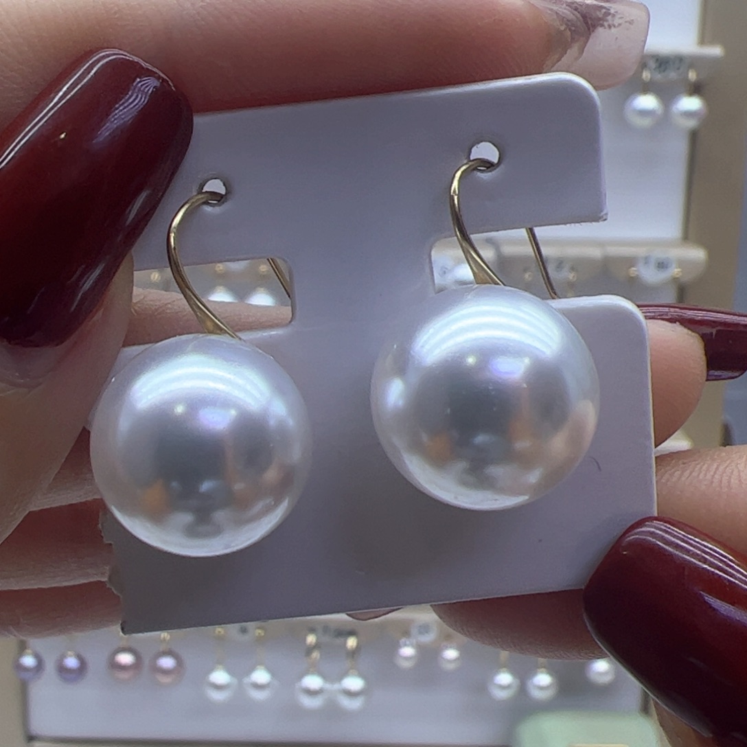 淡水珍珠耳饰18K金镶嵌