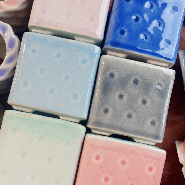 陶瓷6.5*6.5 半手工花盆浮力啊