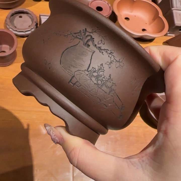 紫砂花盆口径，10深度5