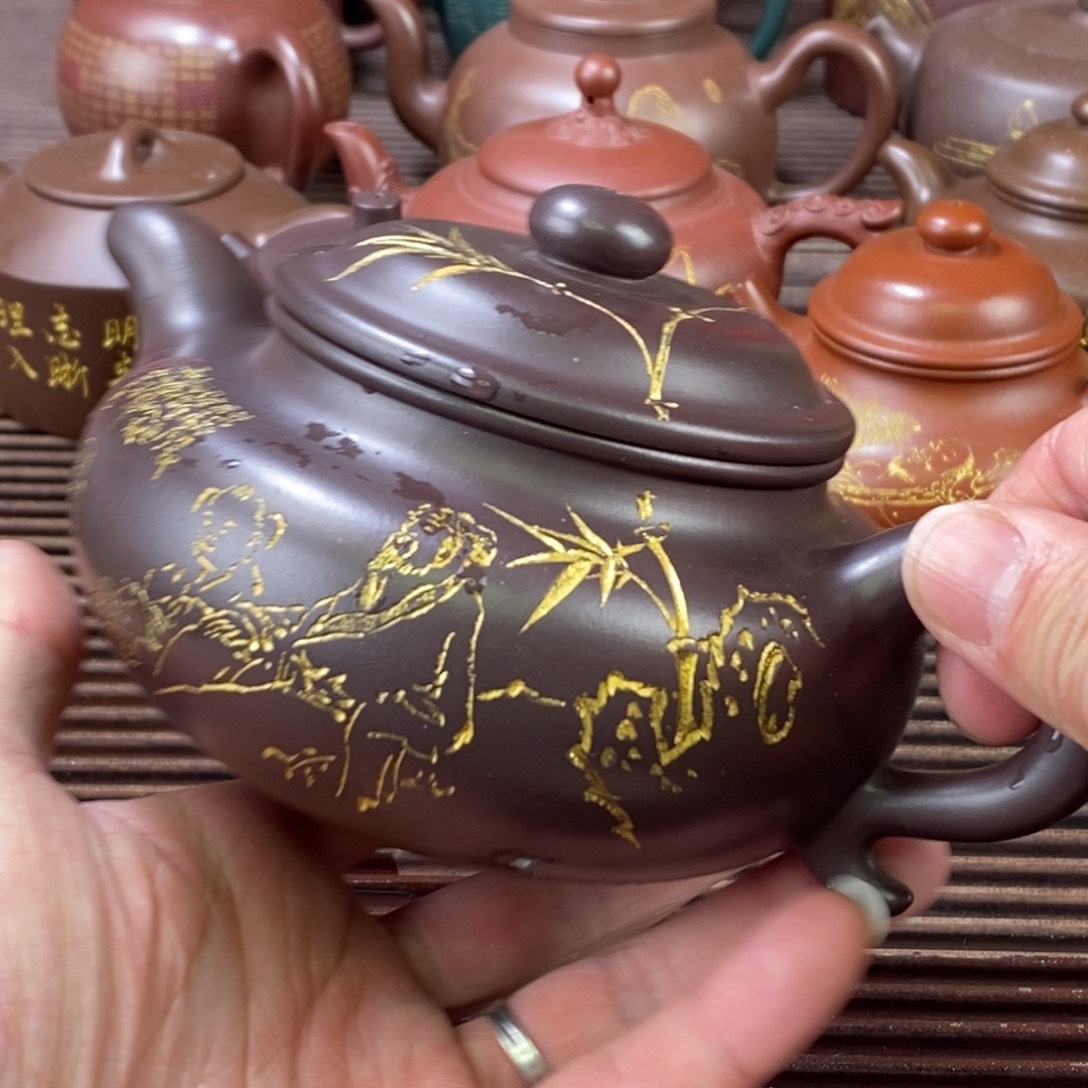 紫砂茶壶陪****师白定1 仿古 紫龙血