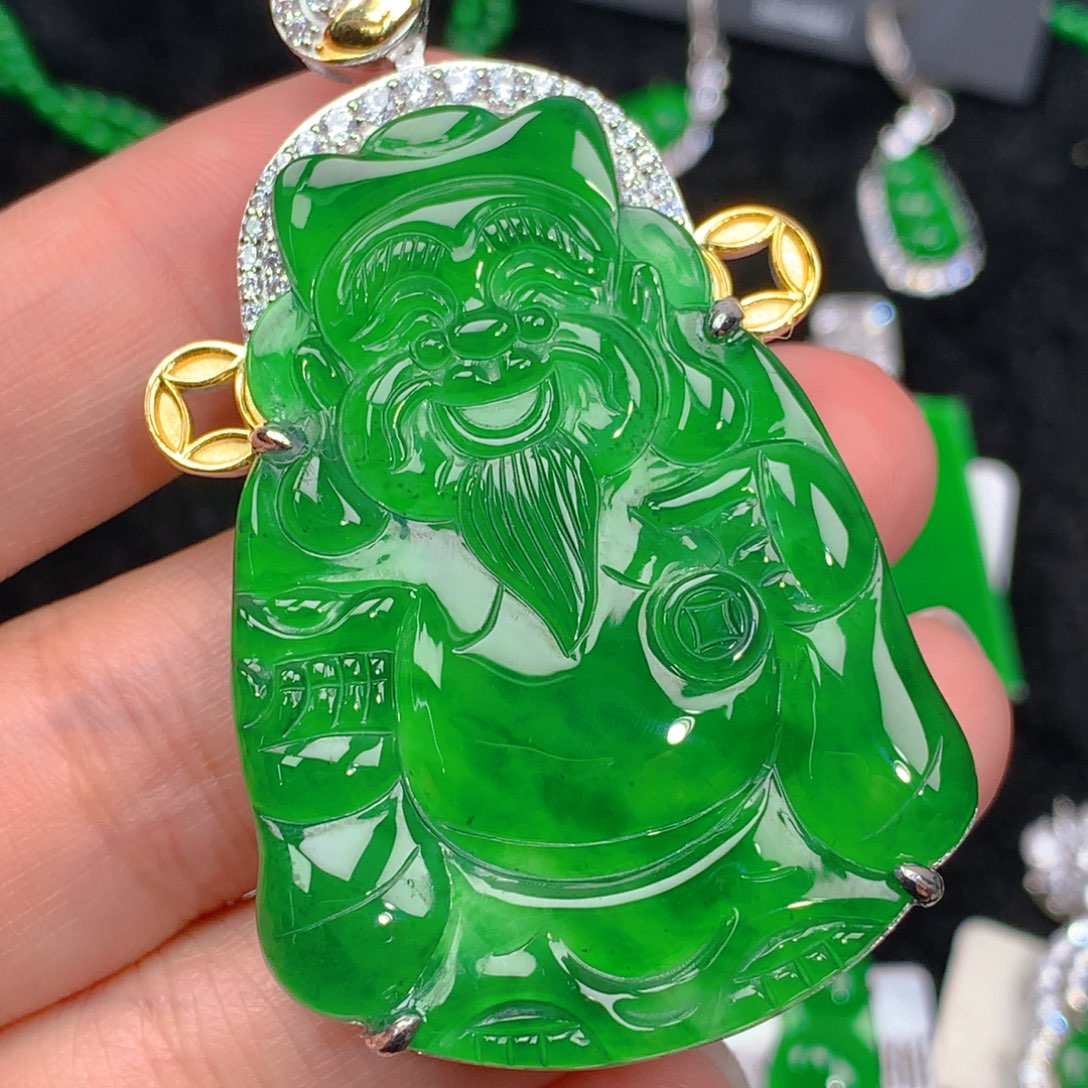 翡翠吊坠(不含链)银S925镶嵌