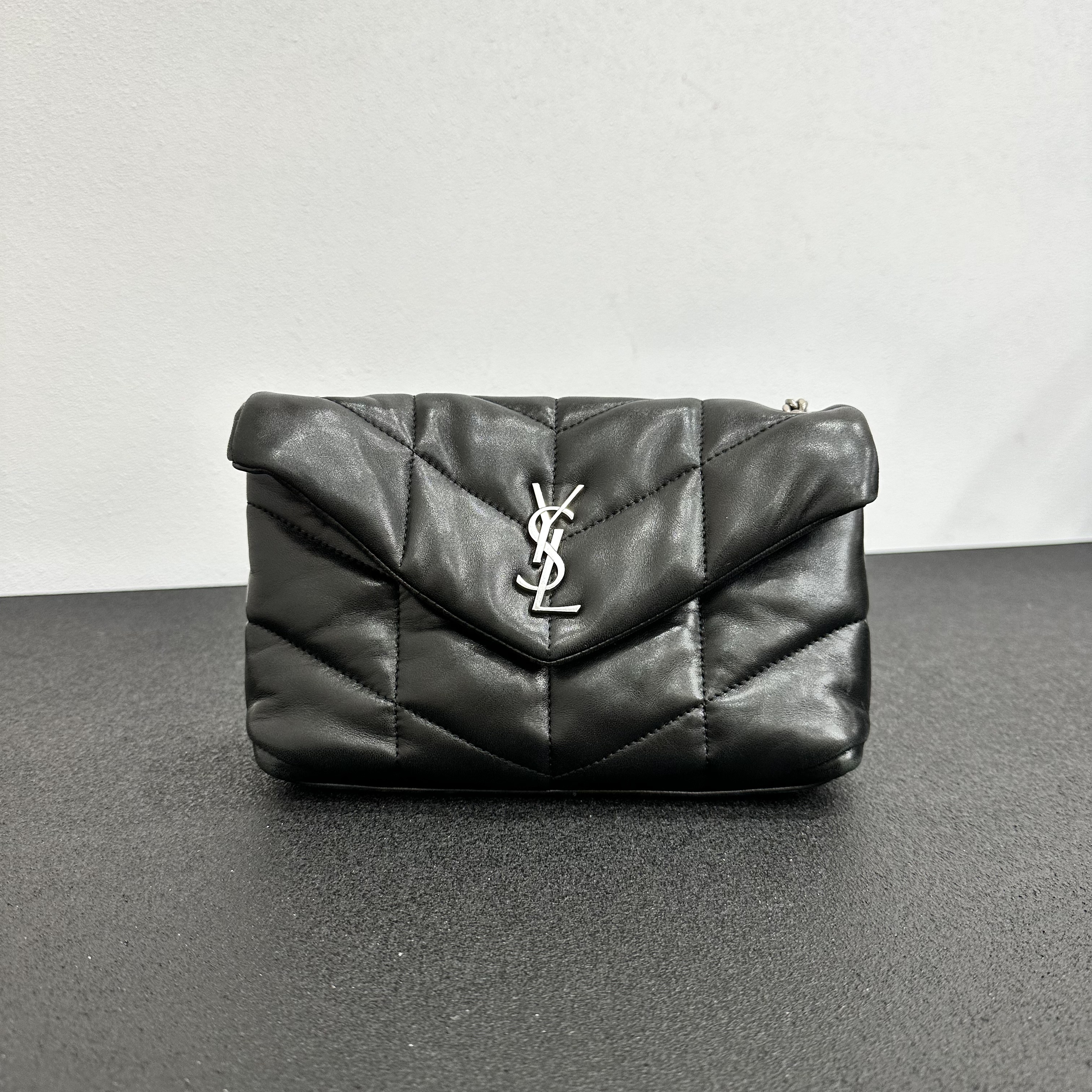 99新 YSL/圣罗兰 壹所奢品YSL 云朵 mini 黑银 老款 海