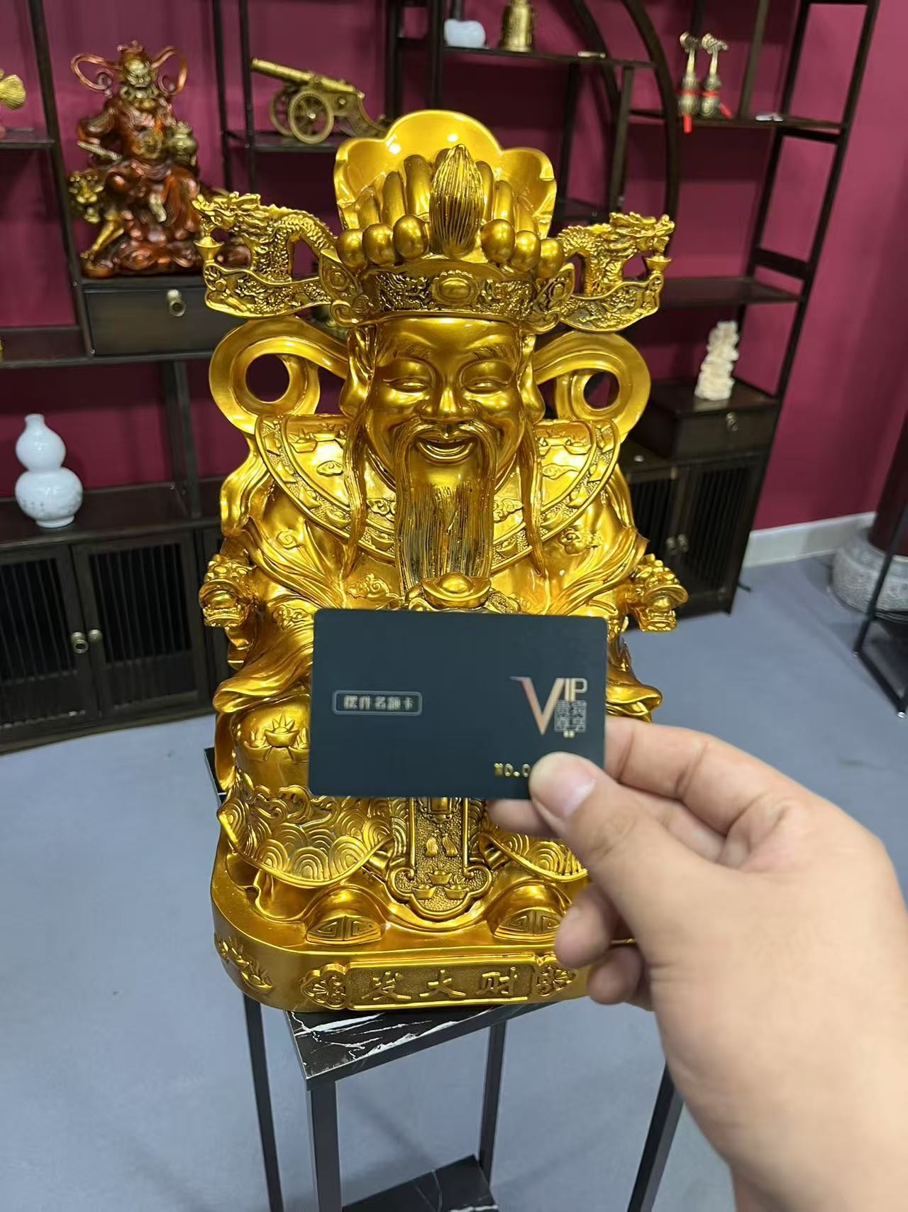 财神爷摆件名额 卡(绯 现 货）到 货 为 卡 片