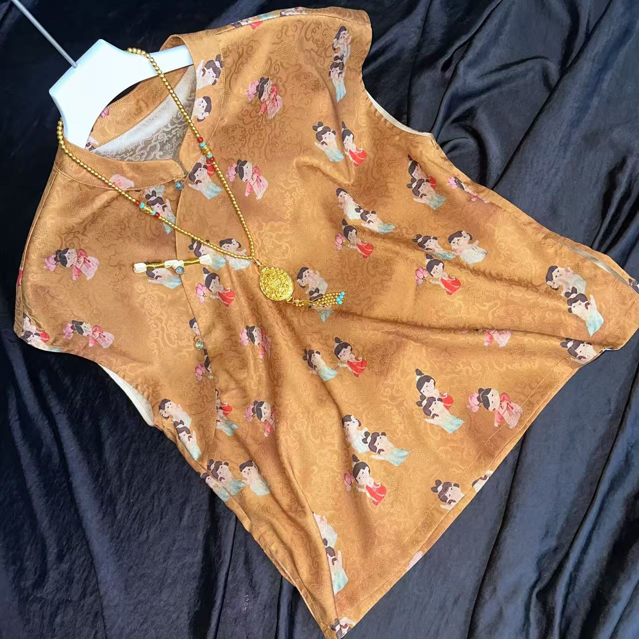 0319-常熟新中式夏季新款【唐人】无袖百搭小衫