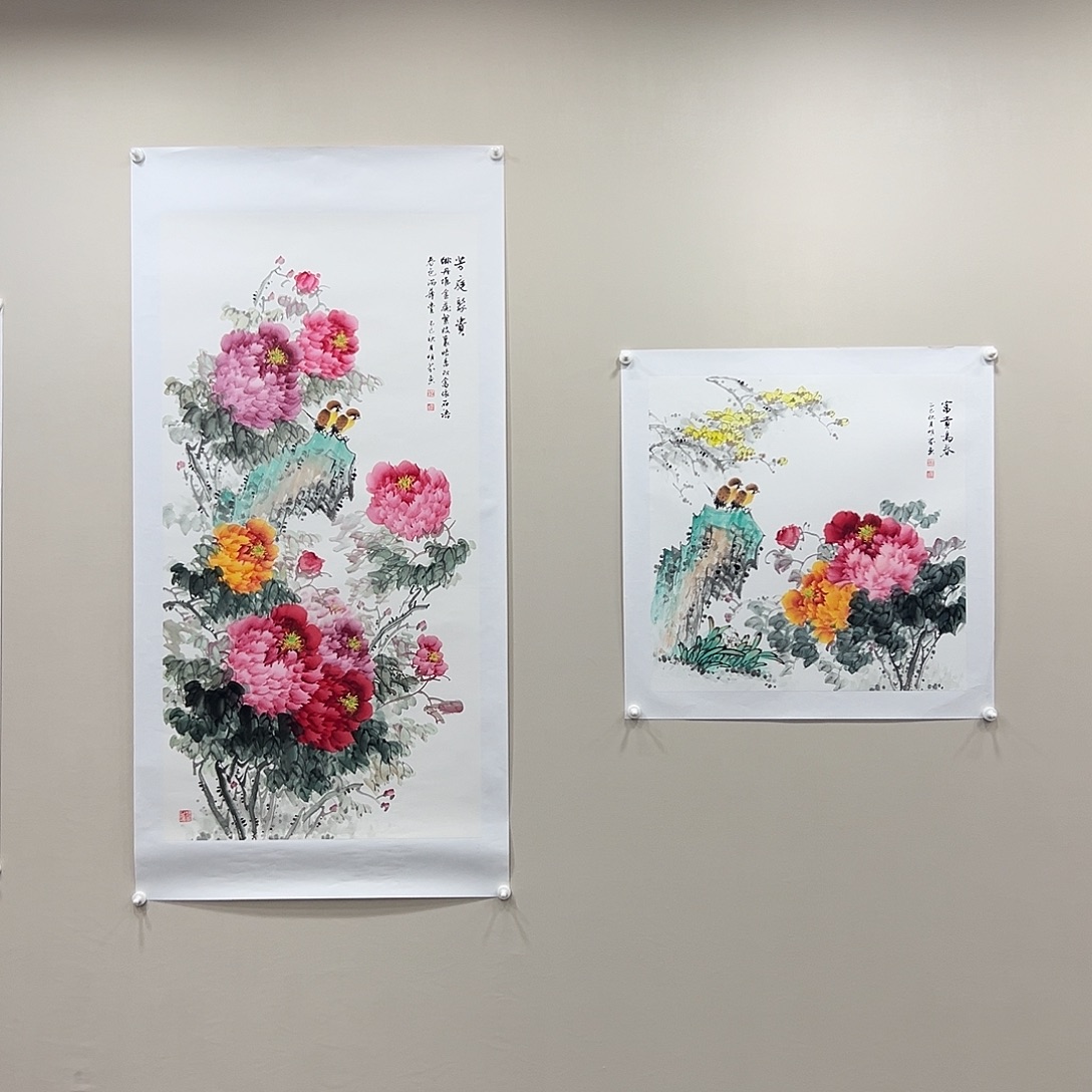N***a国画向明芬精品纯手绘2幅