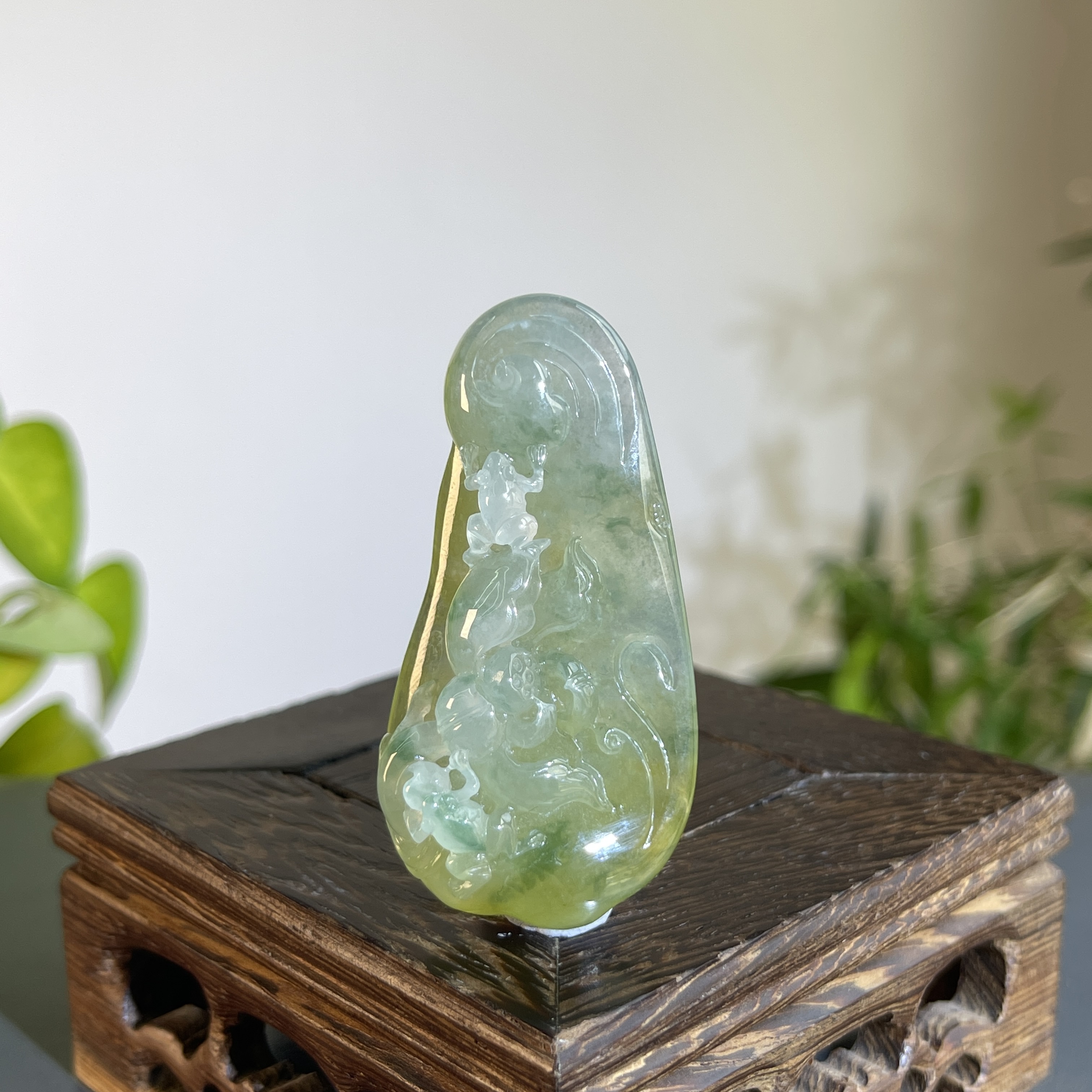 JTA24-157   天然缅甸A货翡翠   呱呱来财