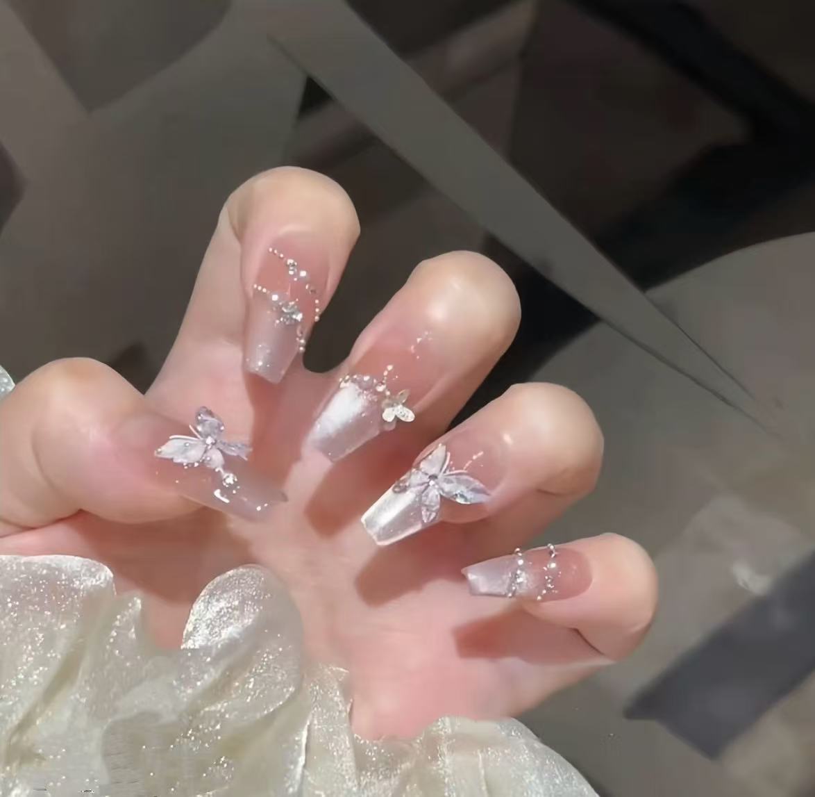 【双生蝶】时尚清新纯欲高级感成品美穿戴式手工穿戴甲