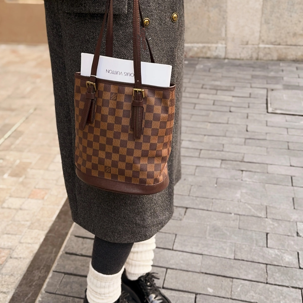 95新 LouisVuitton/路易威登 御古屋/83289/LV 棋盘格小水桶 97年