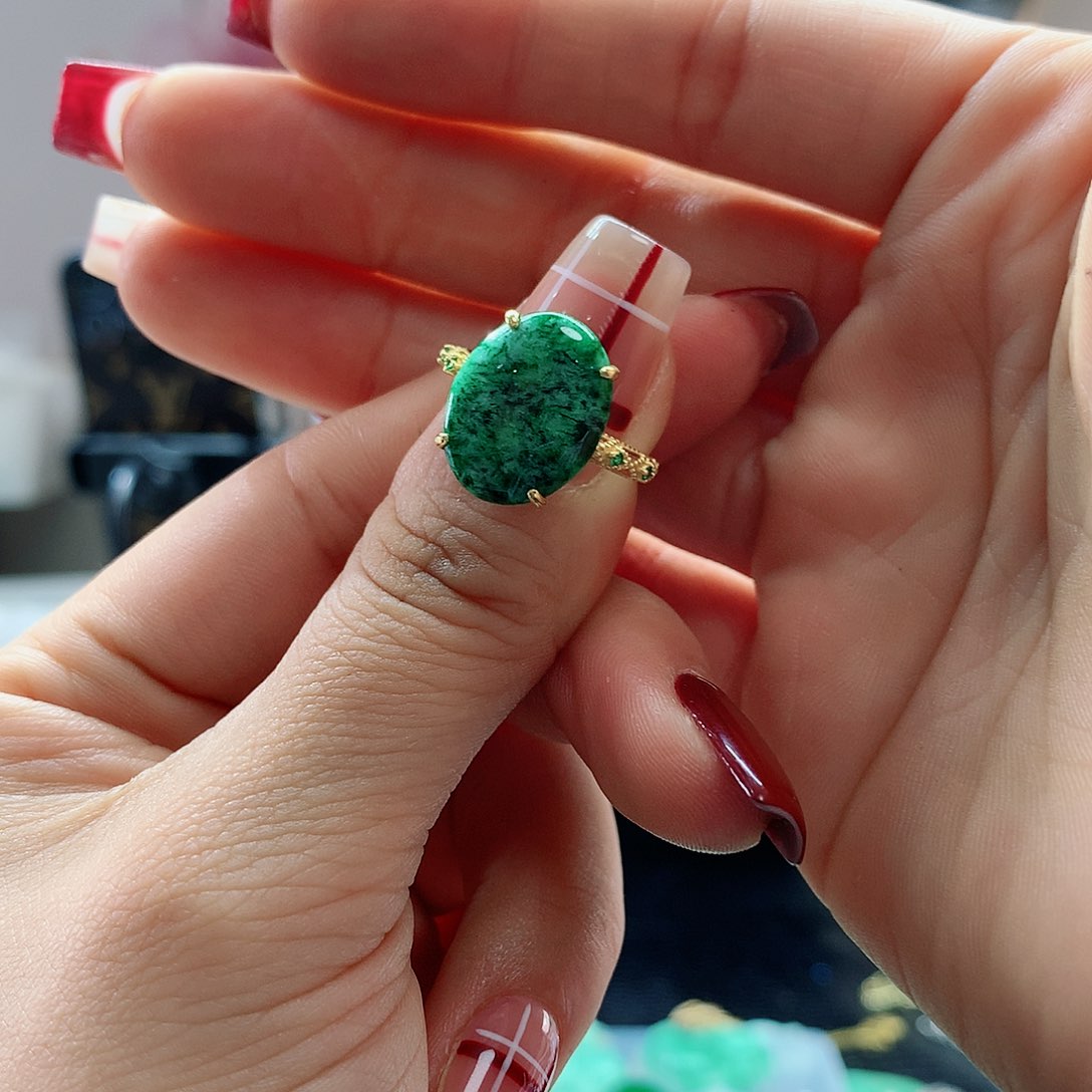 【闪购商品】翡翠戒圈银S925镶嵌，