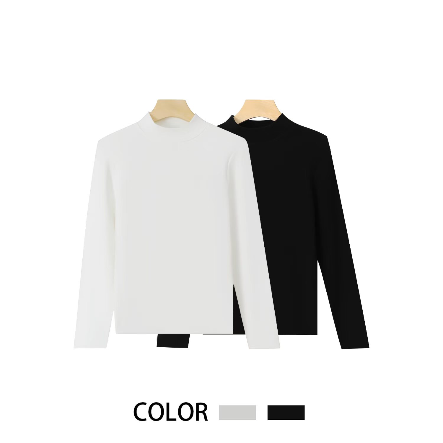 春秋薄绒女士打底衫韩版百搭半高领长袖圆领时尚气质简约女士T恤