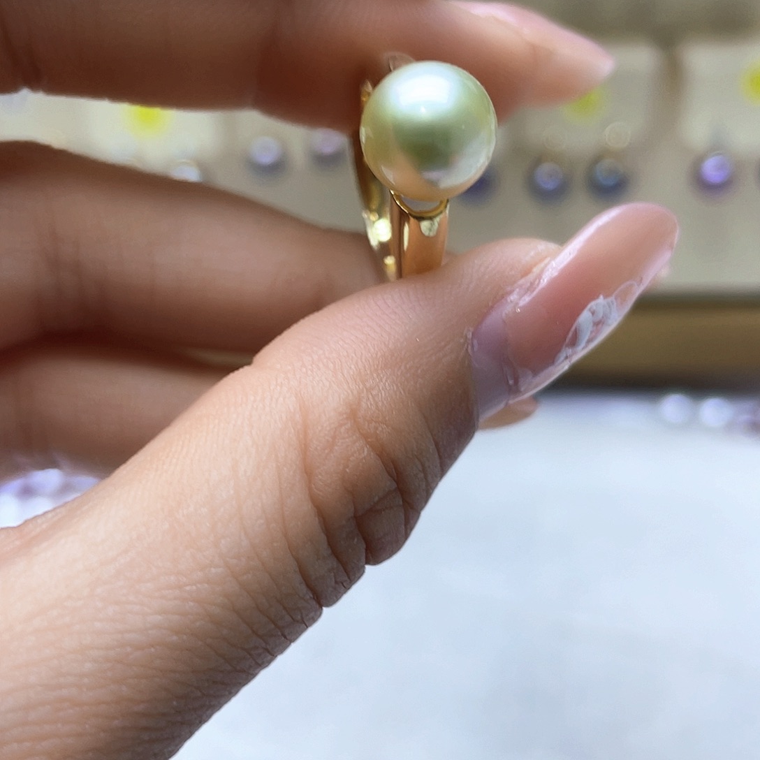海水珍珠戒指银S925镶嵌