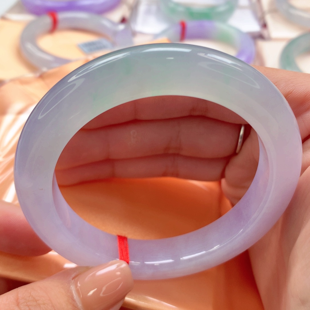 翡翠手镯未镶嵌师妹冰冰紫必收！