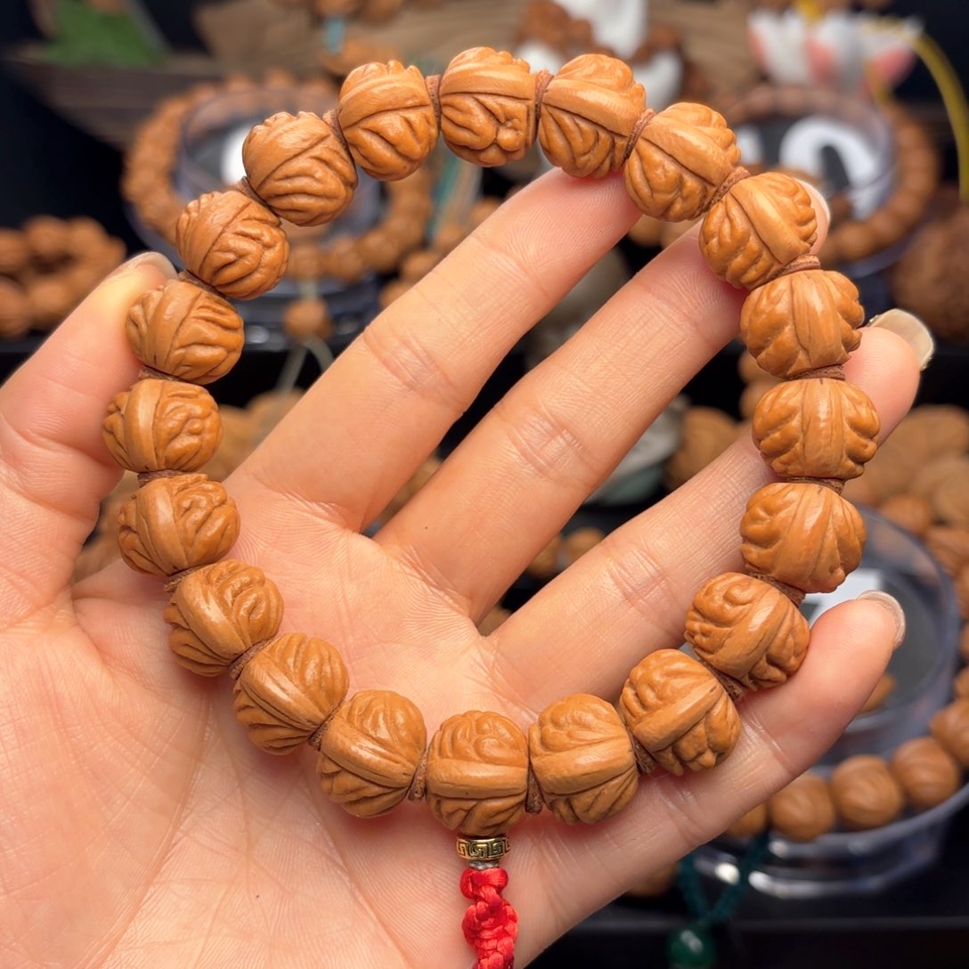 桃核吊坠野生红莲15尺寸