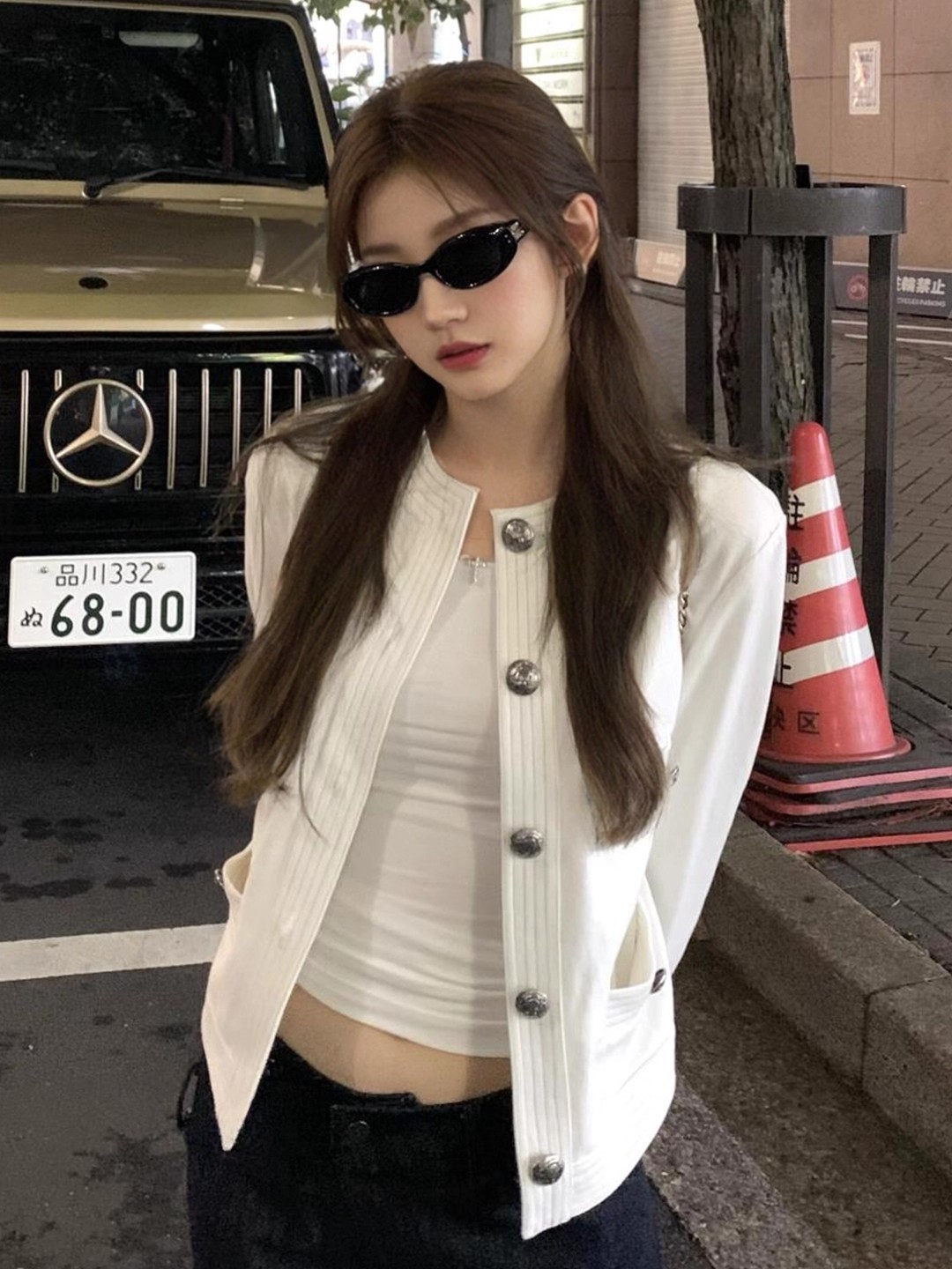 法式复古气质小香风短款外套女2025年秋季新款纽扣设计感夹克上衣