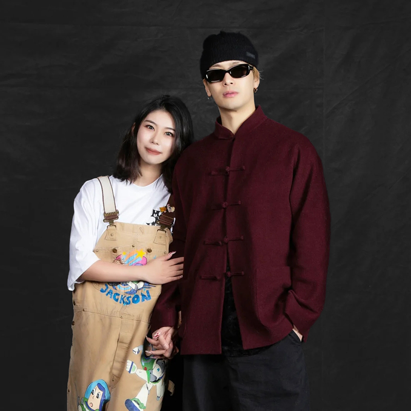 【叶胆大】王嘉尔5700版龙年限定 600克100%羊毛新中式唐装盘扣外套