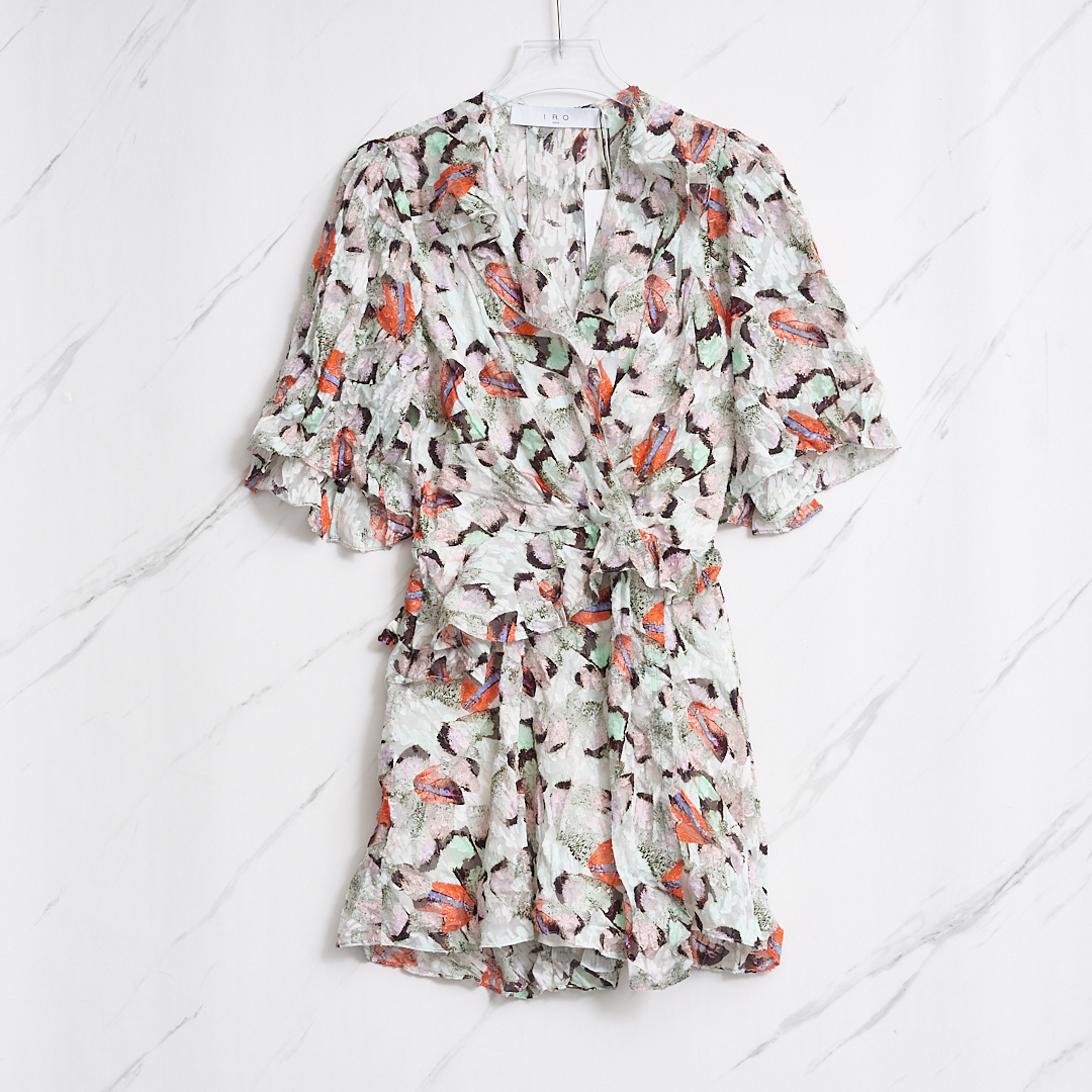 全新未使用  IRO女士碎花蝴蝶袖连衣裙【瑞池女装】IOGU00080