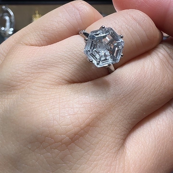 戒指水晶银S925镶嵌