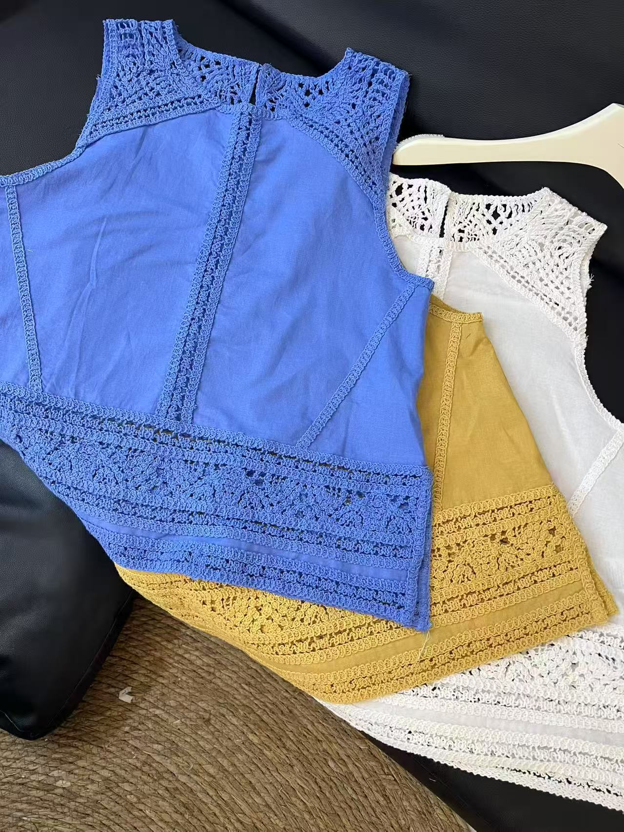 复古镂空气质无袖上衣