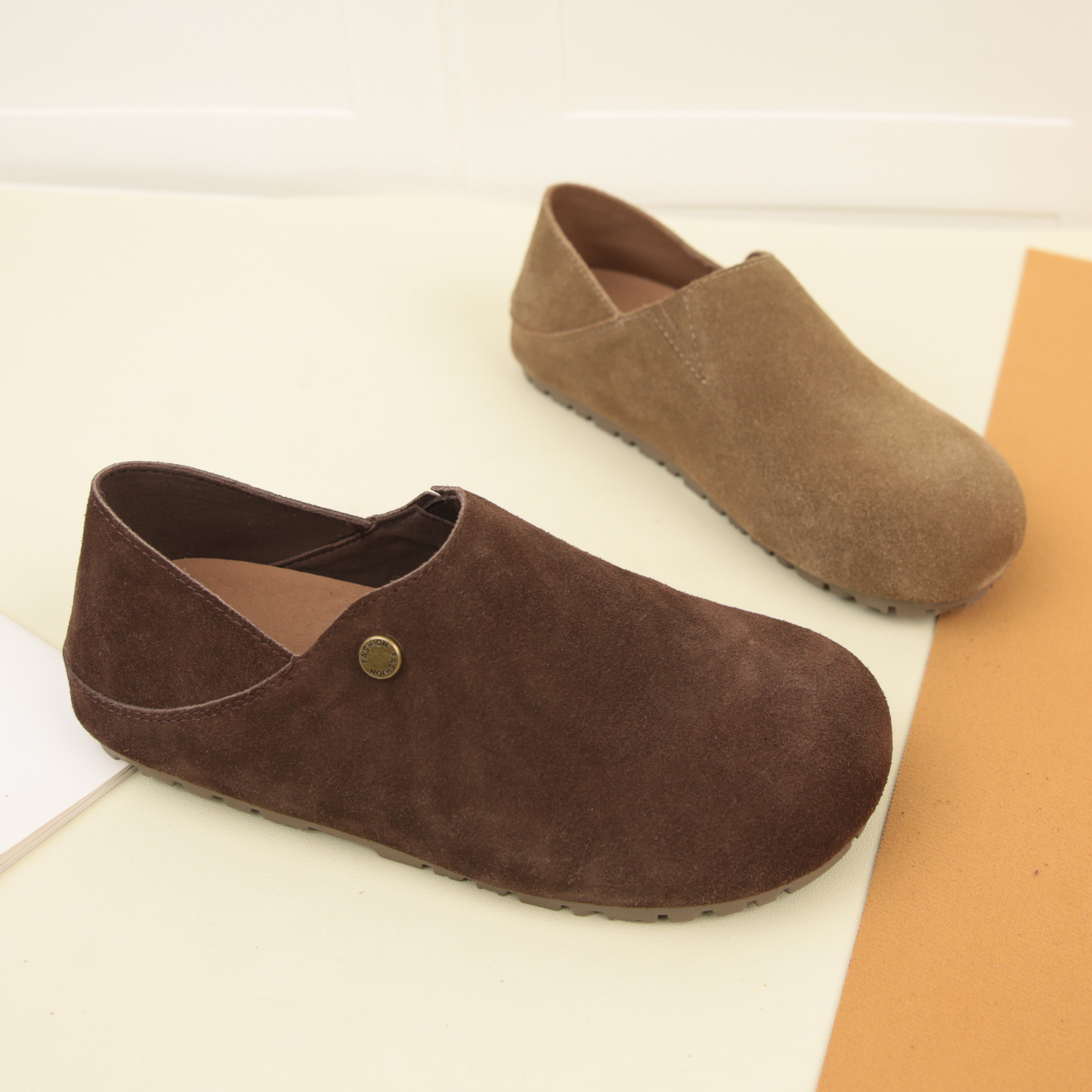 4014秋季新款一鞋两穿复古勃肯单鞋女时尚休闲一脚蹬软底懒人鞋