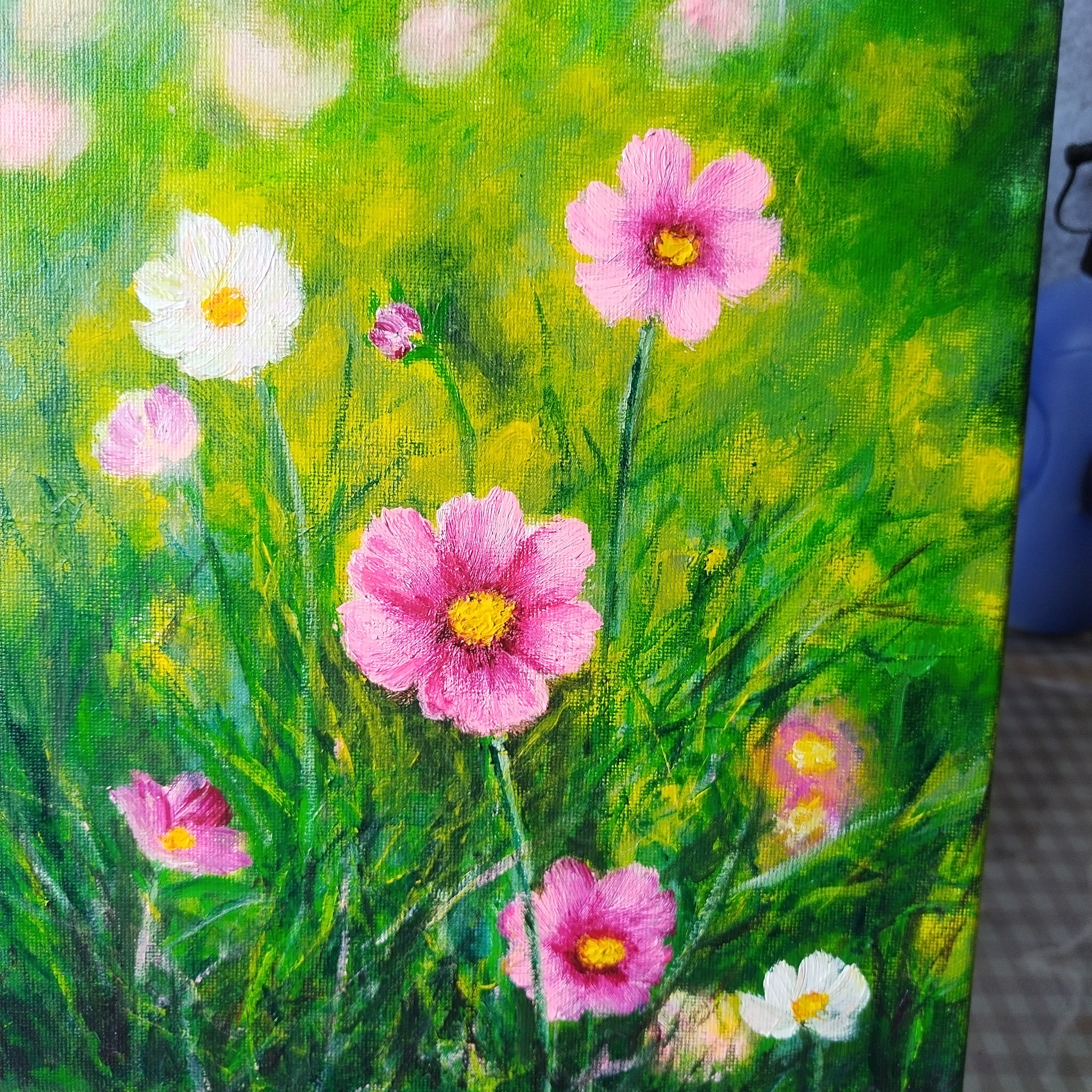 浪漫手绘格桑花油画装饰画