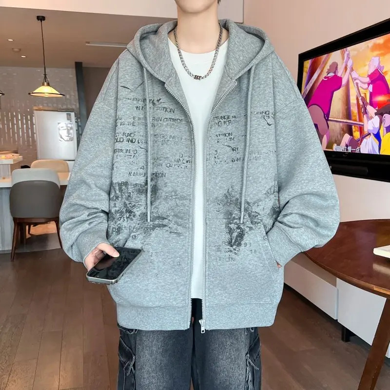 啄木鸟青少年开衫男士卫衣秋季新款学院风潮流百搭宽松针织外套男