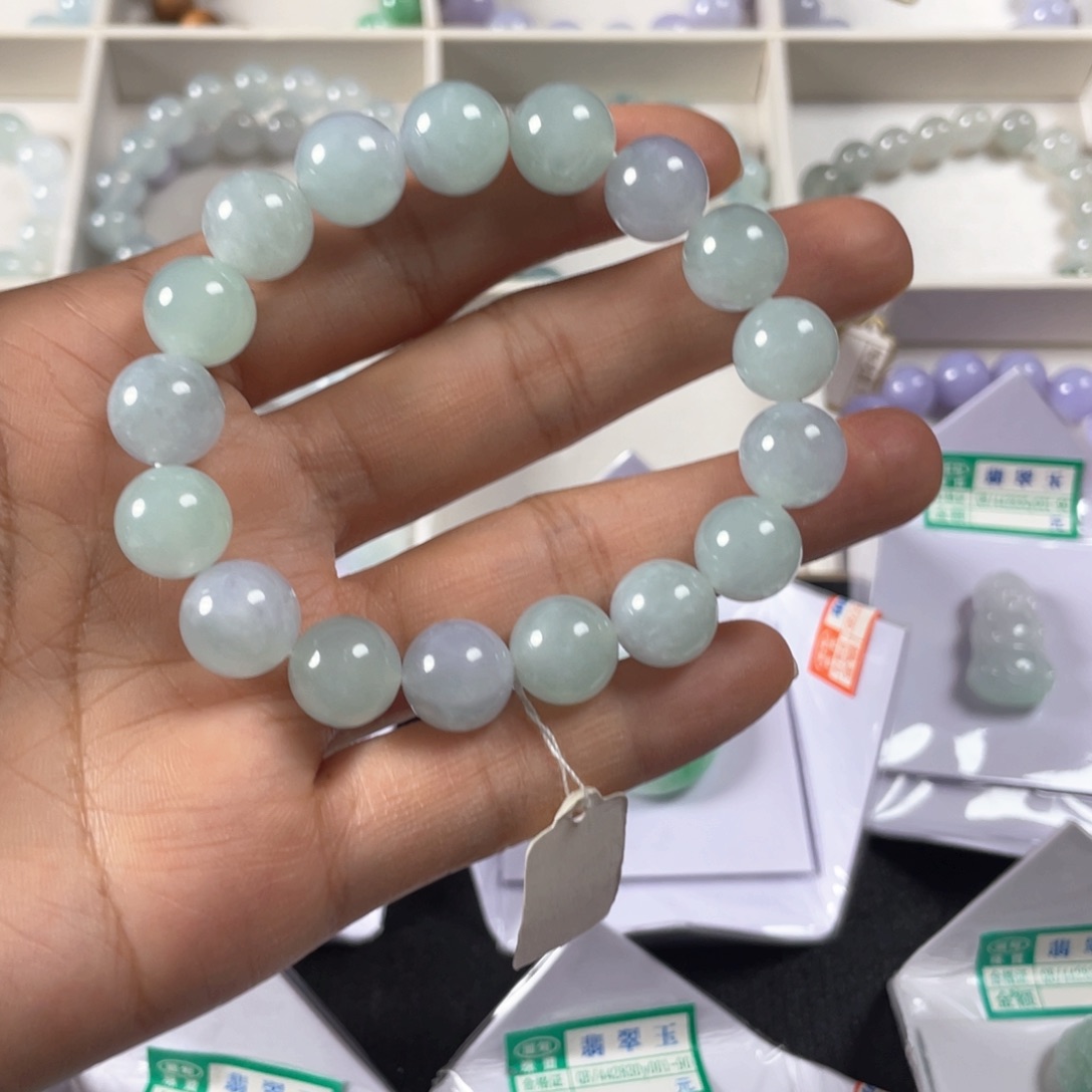 翡翠手链未镶嵌天然緬甸翡翠珠手串