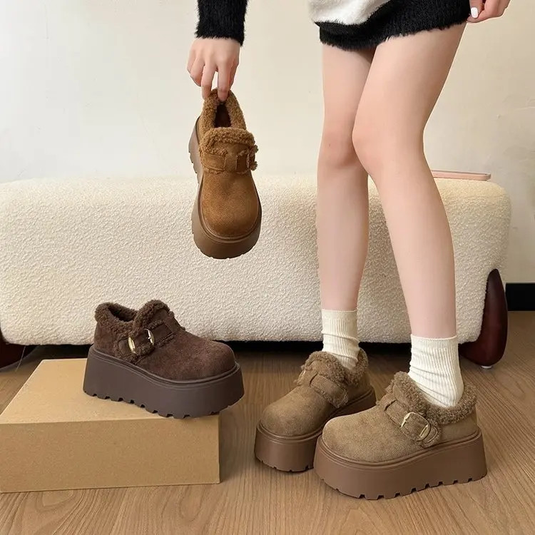小码厚底增高勃肯鞋加绒加厚复古韩版外穿休闲时尚百搭网红女鞋