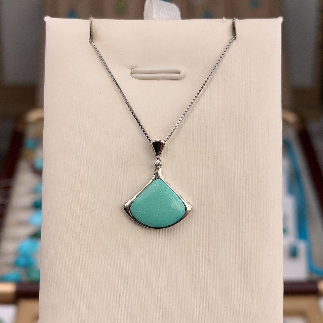 绿松石银S925镶嵌颈饰