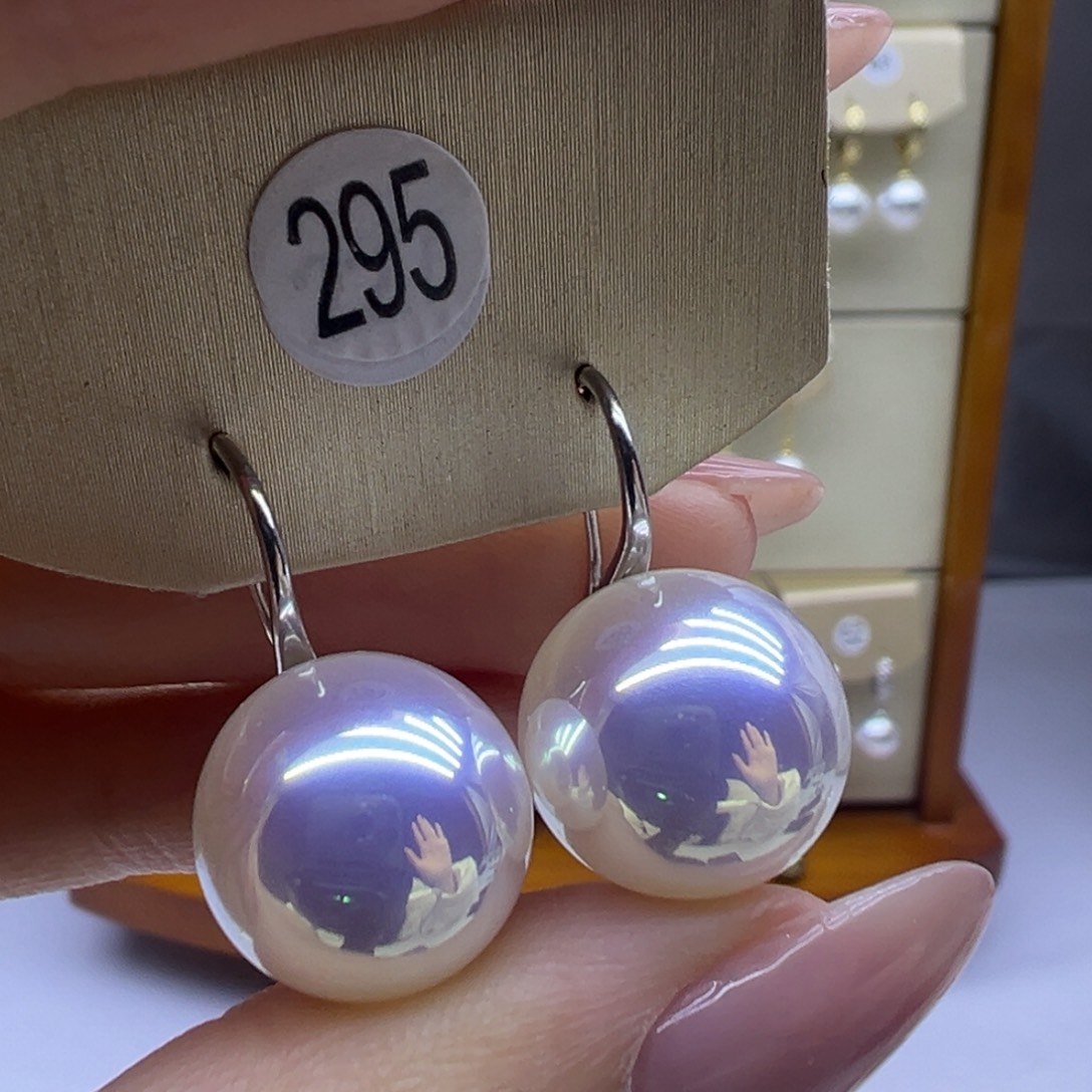 淡水珍珠耳饰银S925镶嵌