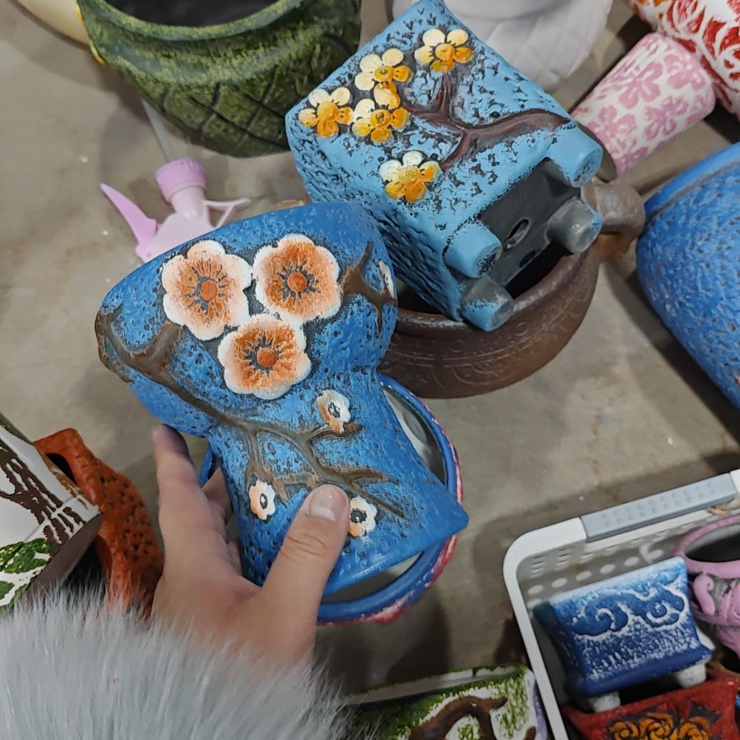 红陶吸水透气的白陶花盆凑满12发货