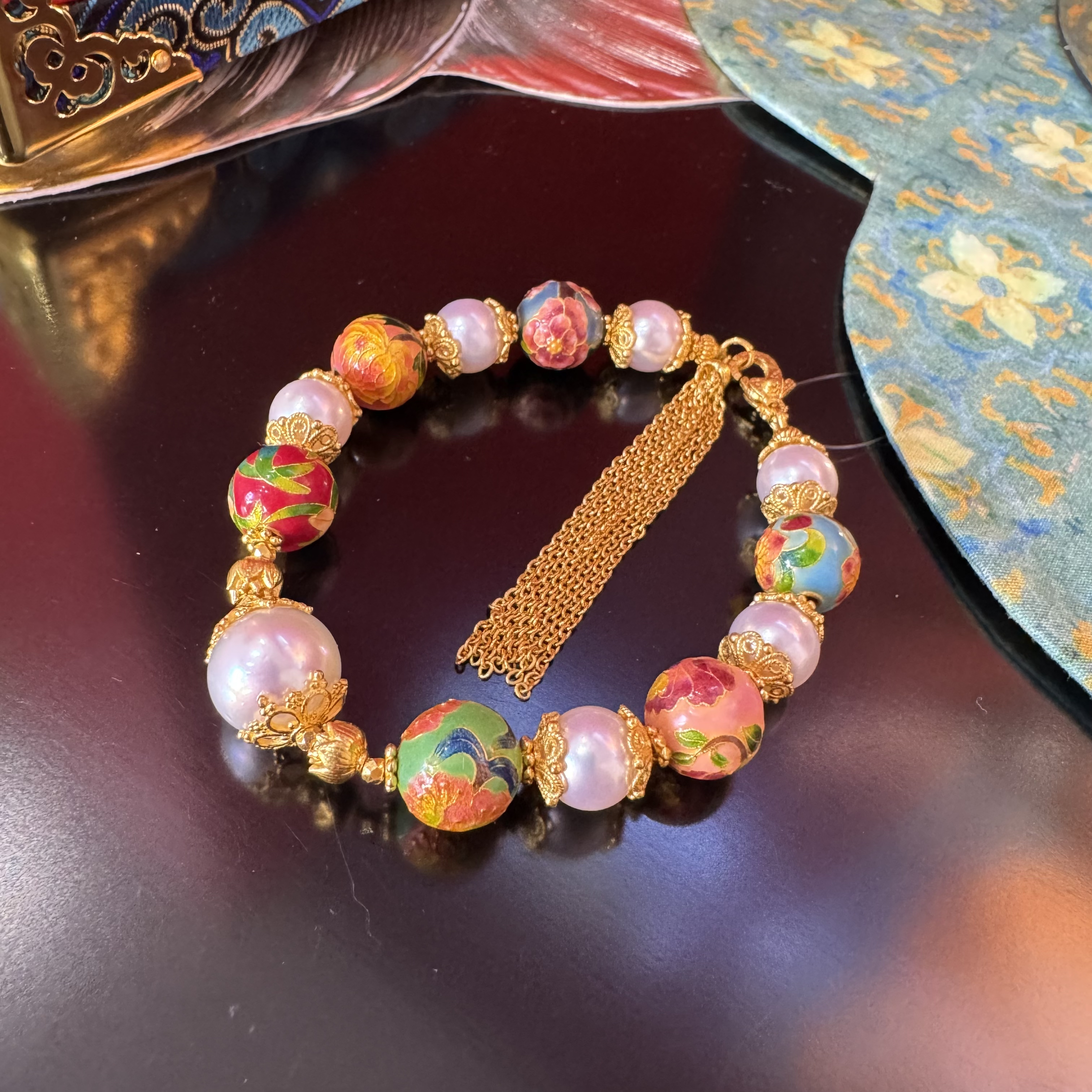 岳福珠宝足金手链