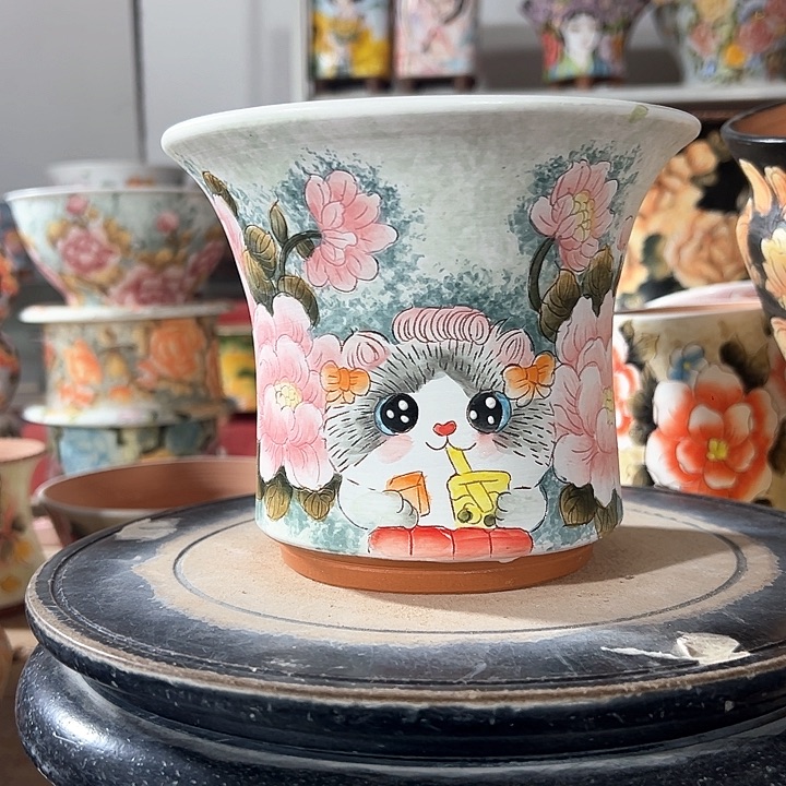 满39.9包邮景德镇手绘花盆