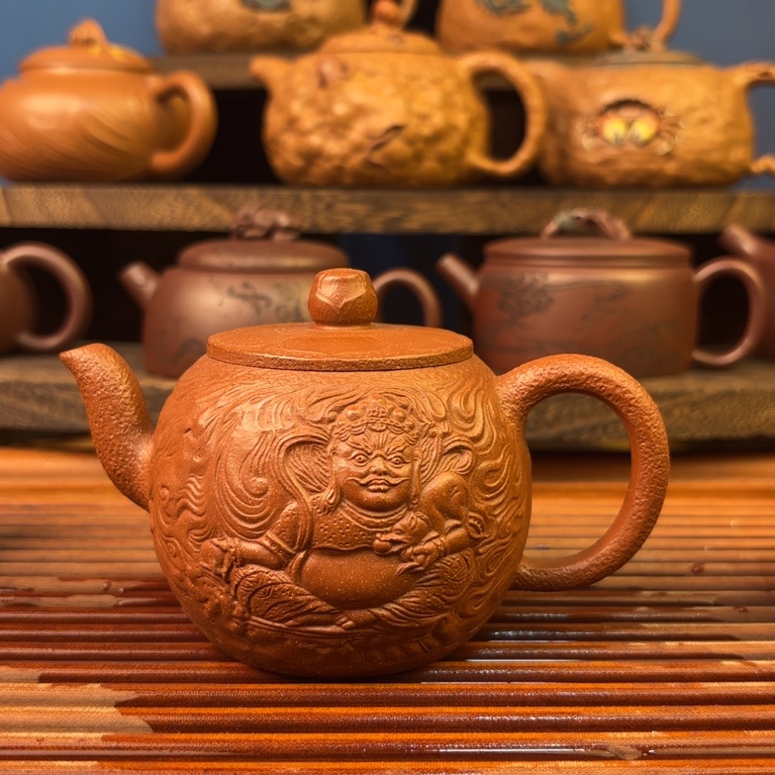原矿红降坡180cc黄爷爷紫砂壶