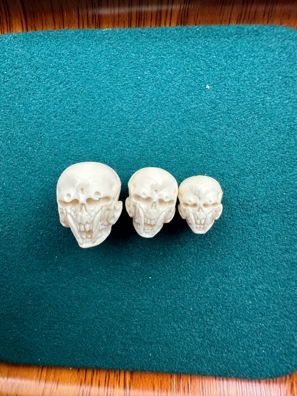 纯天然猛犸牙骷髅头配饰