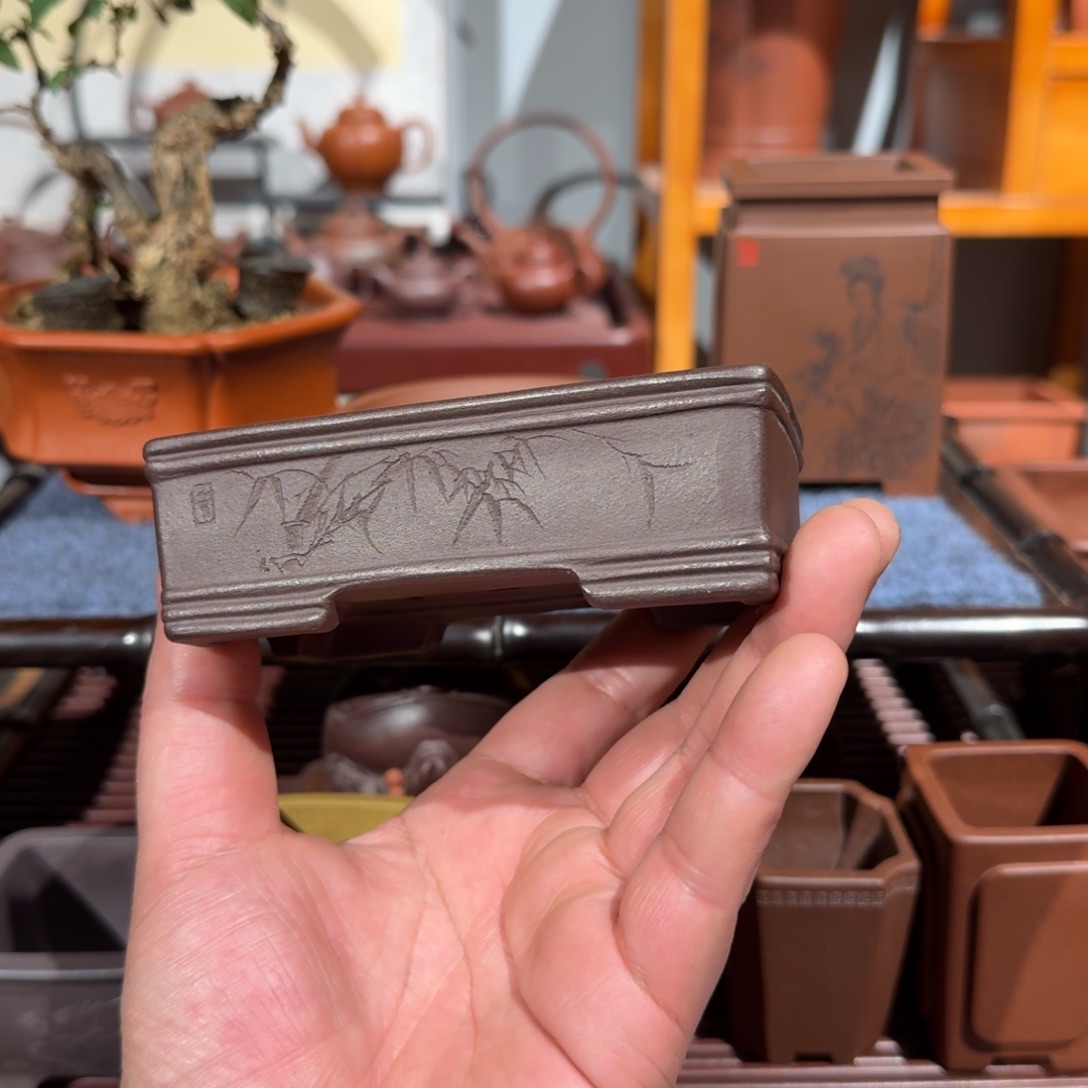 紫砂花盆原矿紫泥