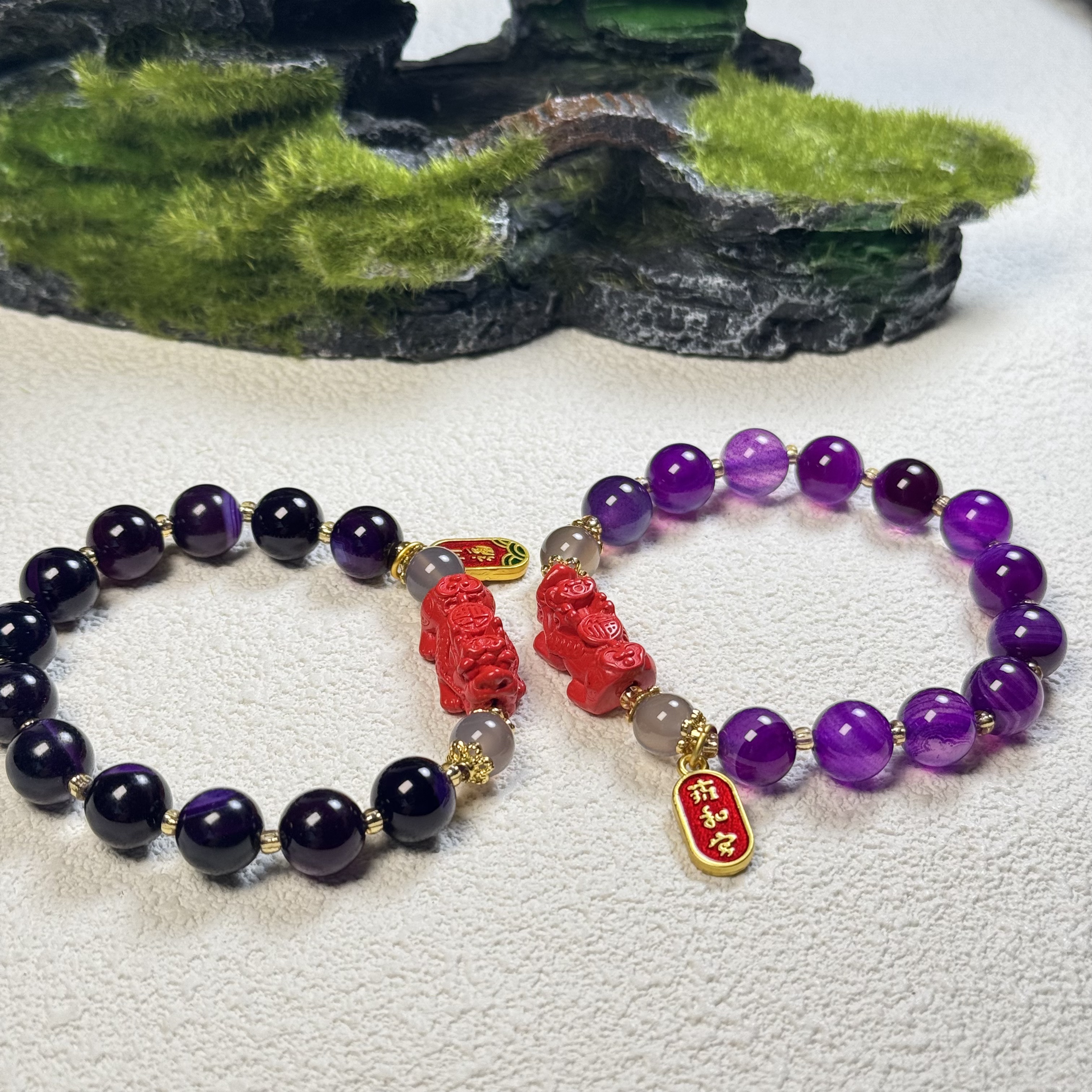 MS1133-精美时尚紫陇天晶玛瑙貔貅手串-多样性只发一件