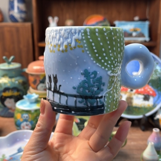 炉景德镇釉下手绘陶瓷 