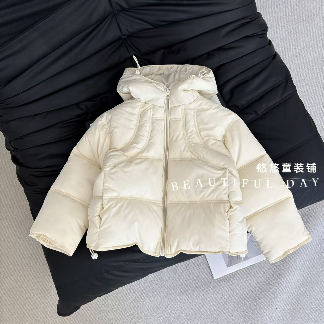 加厚款纯色冬季女童棉服宽松女复古百搭常规款冬季